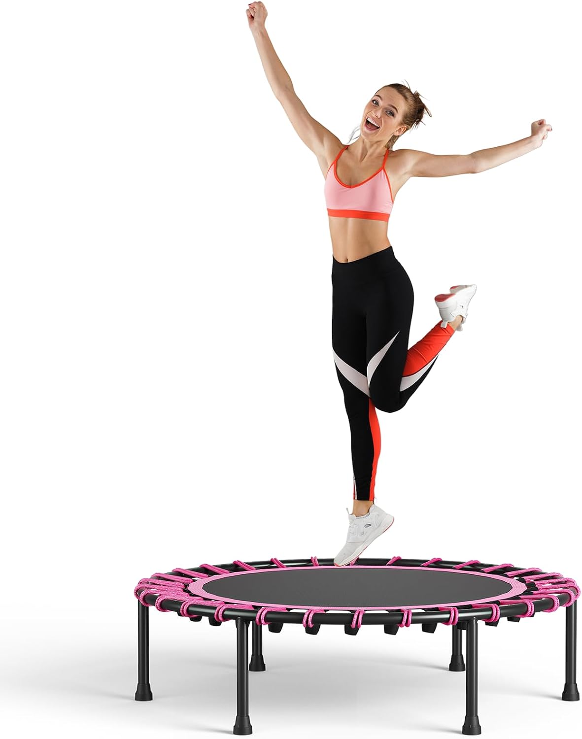 Rebounder Trampoline for Adults 40"48" Mini Trampoline Indoor Outdoor Fitness Trampolines Small Bungee Rebounder for Workout Exercise