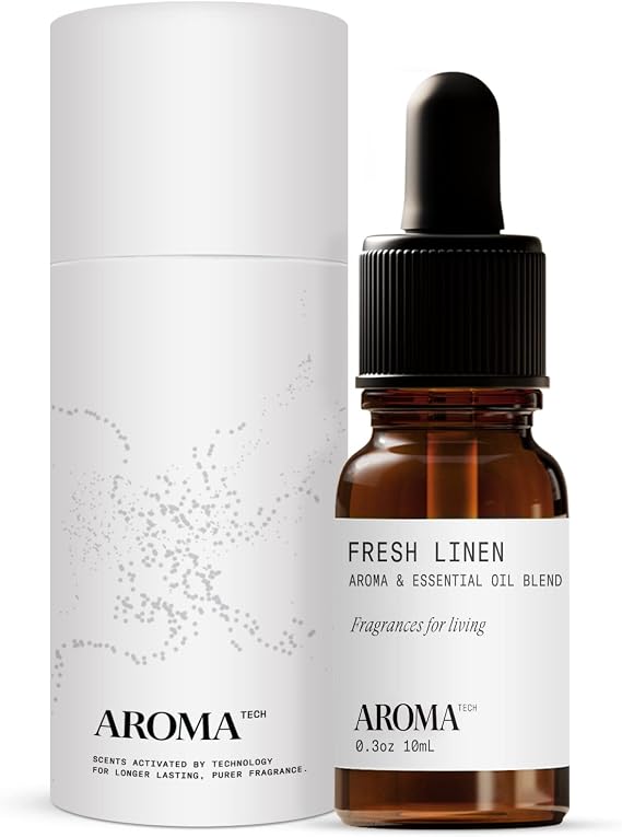 AromaTech Floral Fragrance Essential Oils - for Aroma Oil Scent Diffusers (Fresh Linen) (10 mL)