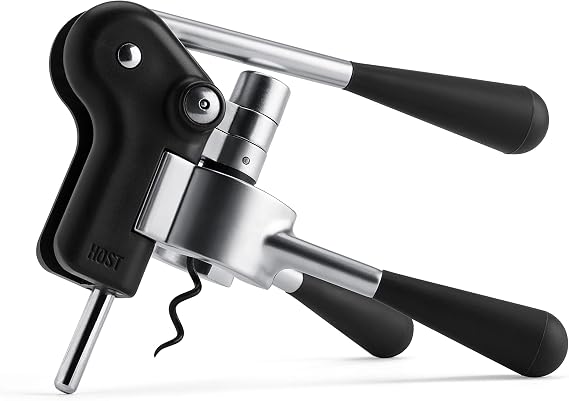 HOST Lever Corkscrew, Soft Touch Handles, 3 Blade Foil Cutter