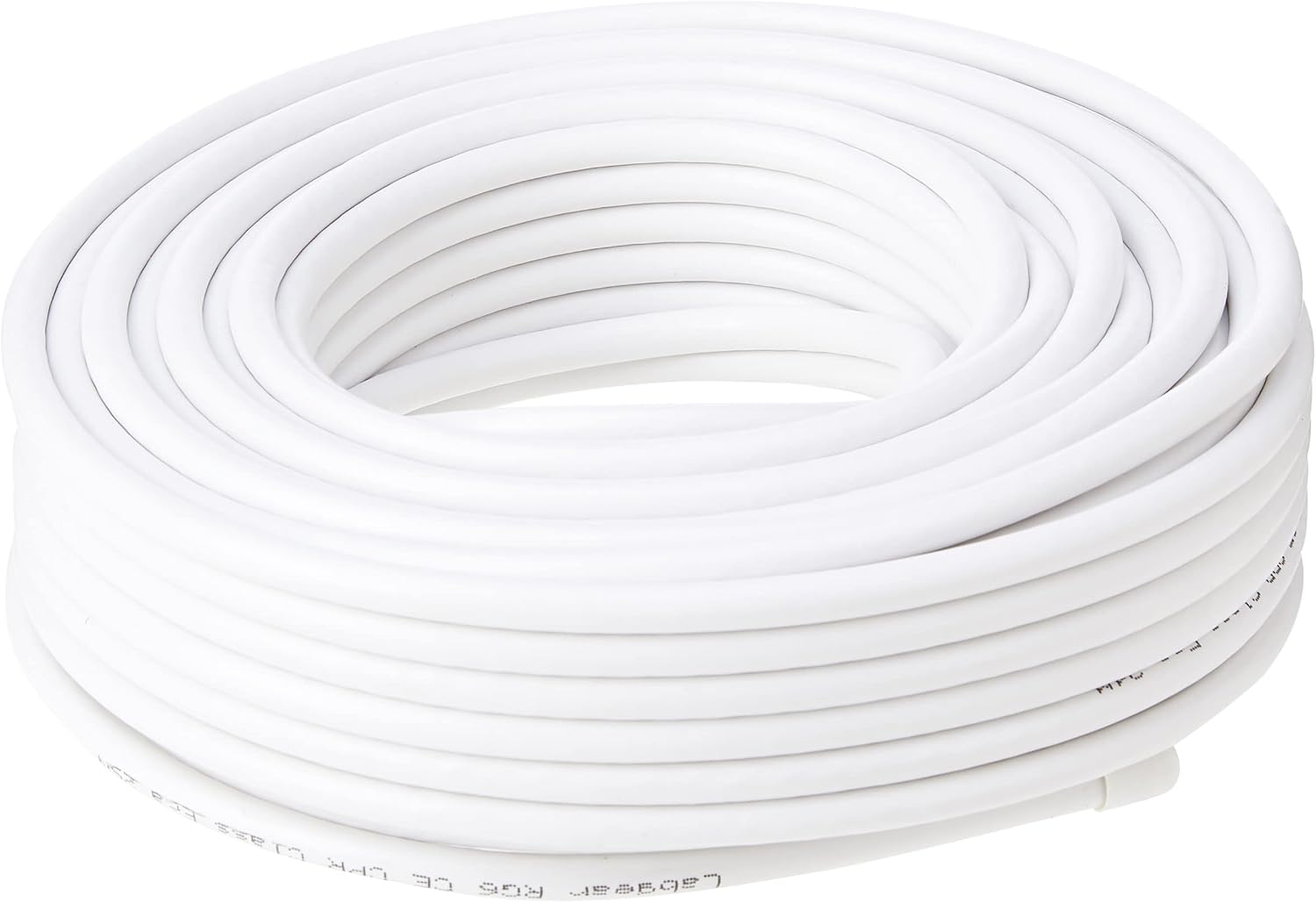 Labgear 25m Coaxial Satellite Cable RG6 Black Digital Aerial TV Cable Double Screened Gas Injected Foam CE and CPR Certified White