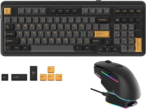 DAREU Wireless Gaming Keyboard and Mouse Combo: A955 Wireless Gaming Mouse & EK98PRO RGB Gasket Mechanical Keyboard