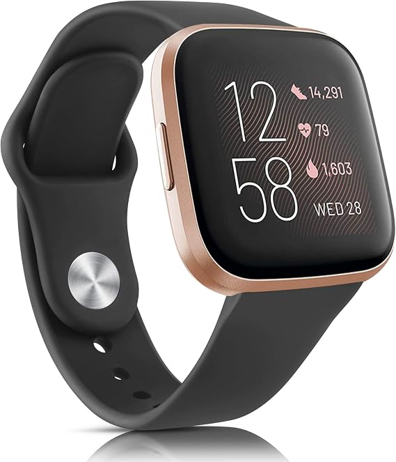 Vancle Straps for Fitbit Versa 2 Straps/Fitbit Versa Lite/Fitbit Versa Strap, Classic Silicone Adjustable Replacement Band for Women Men