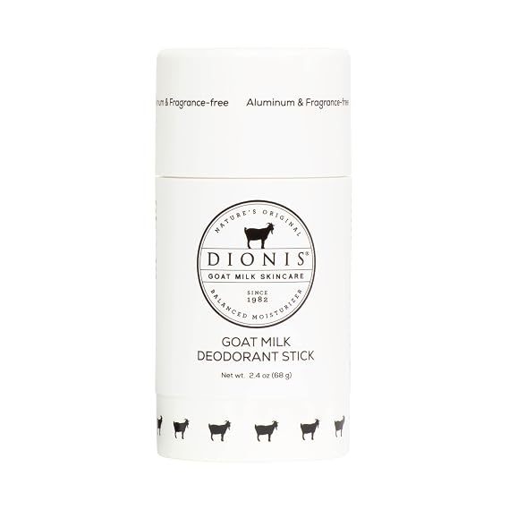 Dionis Aluminum Free Goat Milk Deodorant, Fragrance Free, 2.4 oz | Long-Lasting Odor Protection Coconut Oil & Shea Butter, Safe for Sensitive Skin, Clean Ingredients