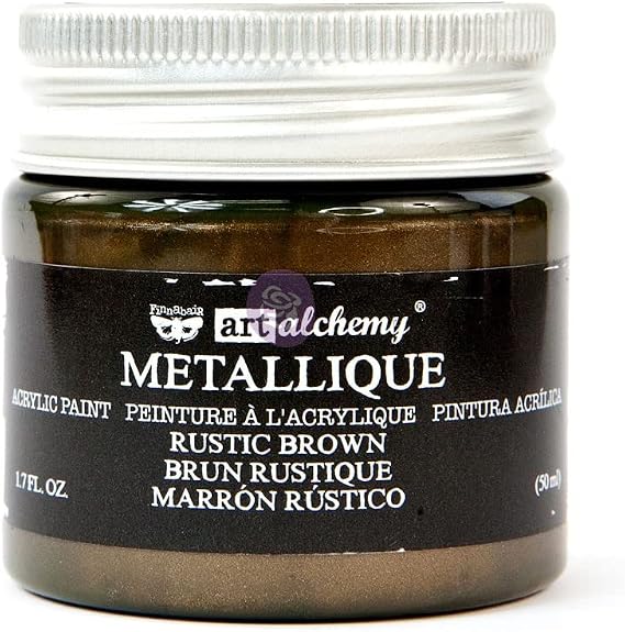 Prima Marketing 965129 Metallique Rustic Brown Finnabair Art Alchemy Acrylic Paint 1.7 Fl. Oz
