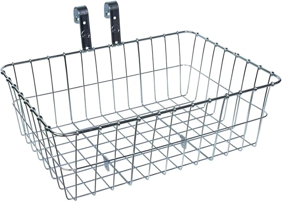 Wald Front Bicycle Basket (15 x 10 x 4.75, Silver) W137 | bike-baskets