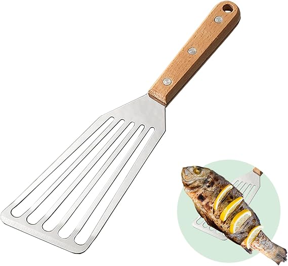 Fish Spatula, Stainless Steel Metal Turner for Cooking, Kitchen Use, Slotted Spatula
