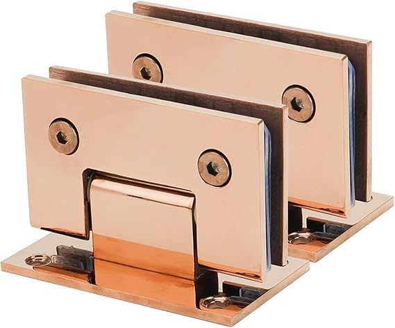 Shower Door Hinges, 2Pcs 304 Stainless Steel, 90° Single Side Bathroom Glass Clamp, 8-12mm Frameless Shower Door Hinges
