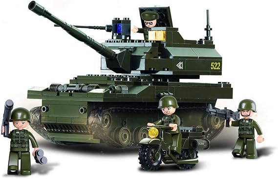 Sluban SlubanM38-B9800 Tank Building Bricks Set, 258pieces