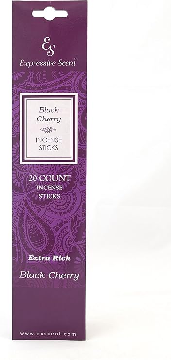 Expressive Scent 3 Pack Extra-Rich Double Dipped 20 Stick Box Black Cherry Incense Sticks