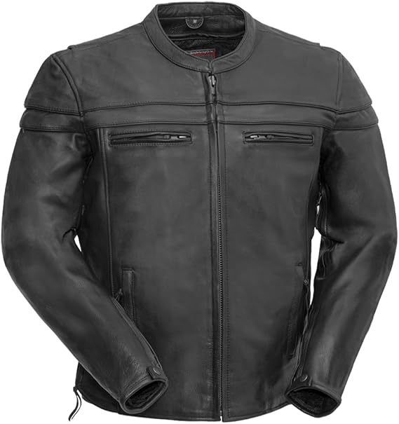 First Mfg Co - Maverick - Men's Motorcycle Biker Riding Black Leather Jacket