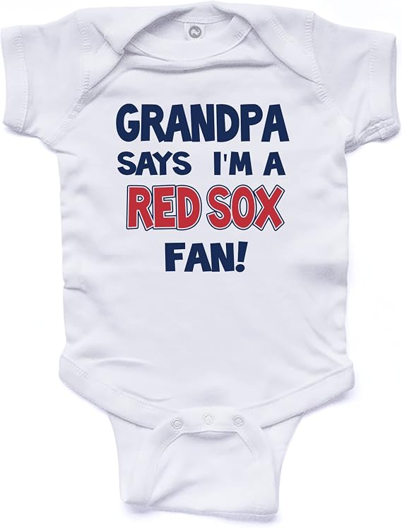 NanyCrafts' Grandpa Says I'm a Red Sox Fan Baby Bodysuit, Baby Red Sox Fan