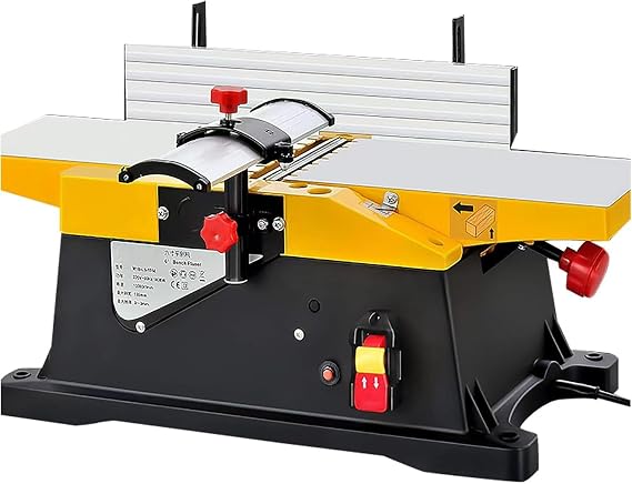 Benchtop Planer Thicknesser - 12000R/Min Electric Wood Planer, Portable Aluminum Jointer for Desktop Woodworking & Wood Cutting