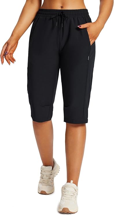 baleaf Womens's Hiking Shorts Below Knee Quick Dry Capris