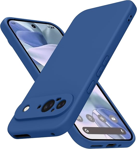 for Google Pixel 9 Case Liquid Silicone,Soft TPU Protective Blue