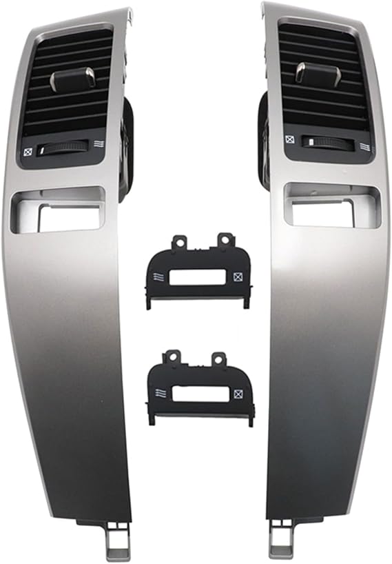 Center Dash A/C Air Vent Panel with Grille for Toyota Land Cruiser Prado LC120 2003-2009, Lexus GX470 2003-2009 - Silver Pair Dashboard AC Outlet Trim - Replaces 55474-60040 55475-60040