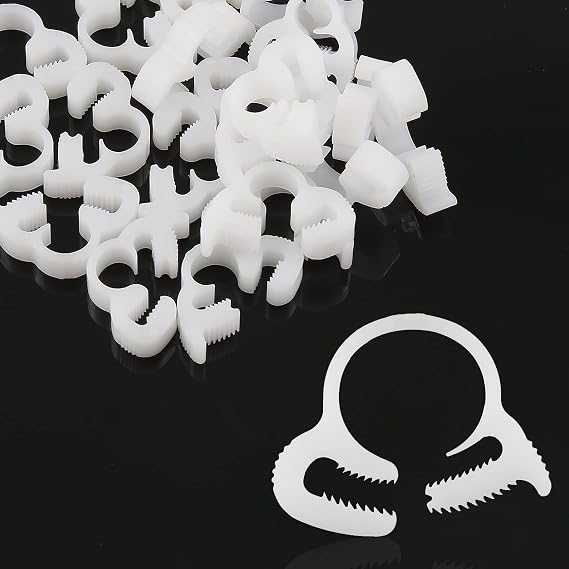1/2" Heavy Duty Double Snap Grip Nylon Hose Clamps, 20Pcs