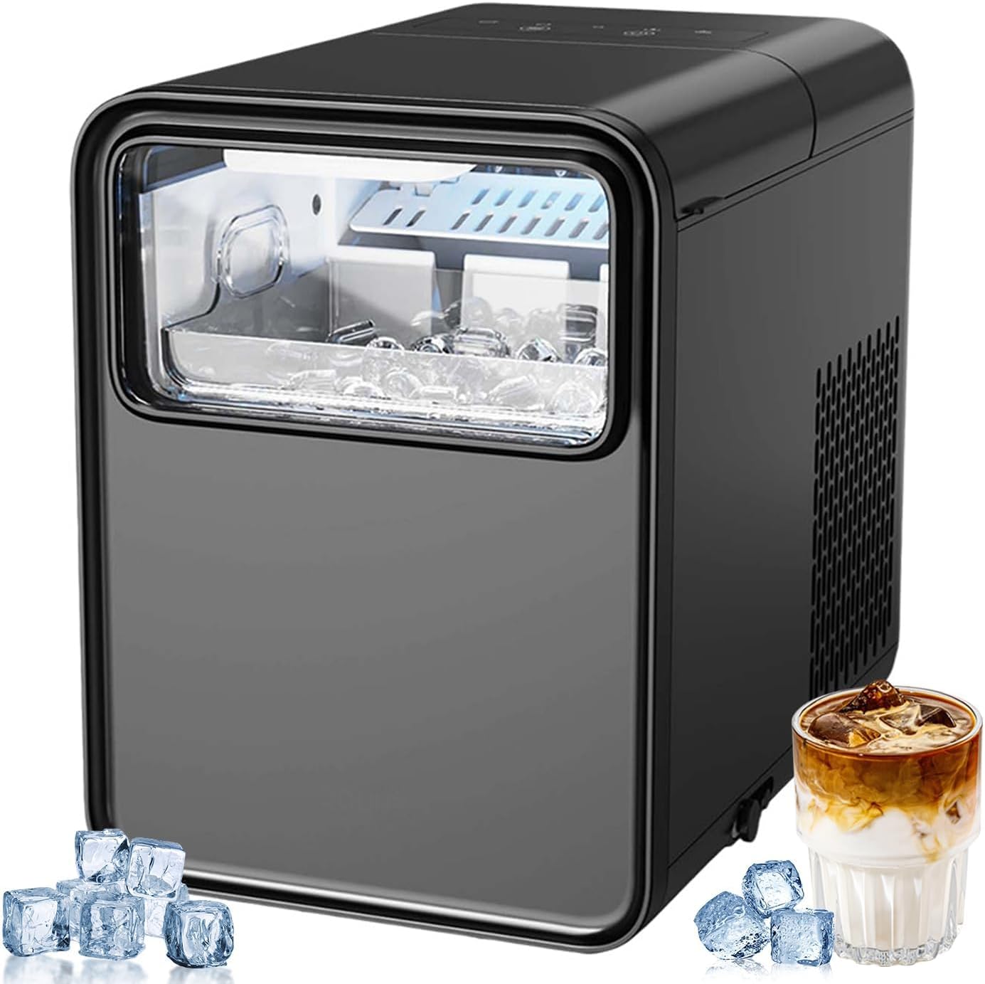 Ice Maker Machine for Countertop - 1.5L Tank, 26lbDay & Ice in 6 Mins | Self-Cleaning, 2 Bullet Ice Sizes, 500g Storage | Portable & Small, Makes Clear Ice | For Home, Kitchen, Party, Bar