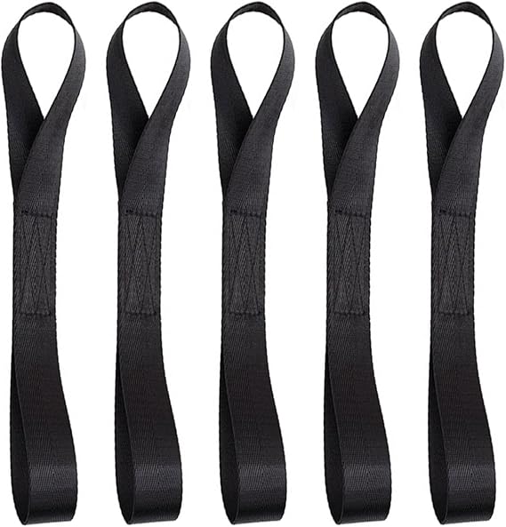 HAPPY Pack of 5 Double Loops Lashing Loops 20 x 2.5 cm Extremely Durable Loops Belt Loops Retaining Strap Lashing Straps for Attaching Bicycles in