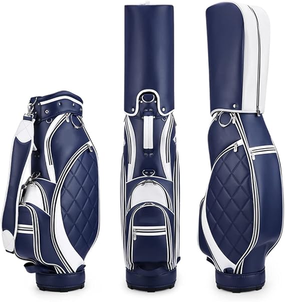 Golf Club Bag for Women, Fashion Diamond Rivets TPU Waterproof Golf Clubs Bag, Lightweight Golf Cart Bag with 5 Way Organizer Divider for Driving Range