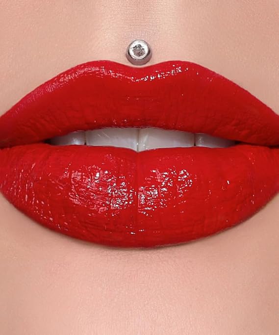 Jeffree Star Cosmetics Supreme Gloss Red Affair (Medium) Full-Pigment, High-Shine, Non-Sticky Lip Gloss with Rose Petal Applicator, Vegan & Cruelty-Free Formula