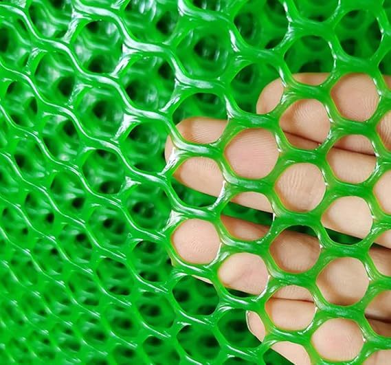 Chicken Wire Mesh Roll, Plastic Mesh Fencing Poultry Breeding Netting Garden Balcony Protection Safety Net (Color : Green Mesh 1.2cm, Size : 1x6m)