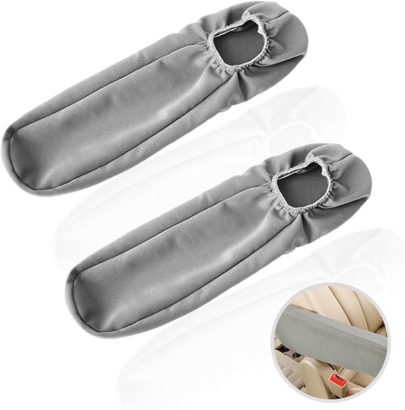 Pack of 2 Car Armrest Covers Universal Front Seat Armrest Cover Elastic Armrest Covers Armrest Protector for SUV Truck and Van (Grey)