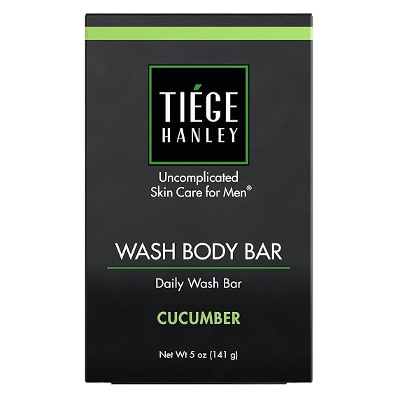 Tiege Hanley Daily Body Wash Bar Soap for Men, Subtle Cucumber Scent, 5 Oz