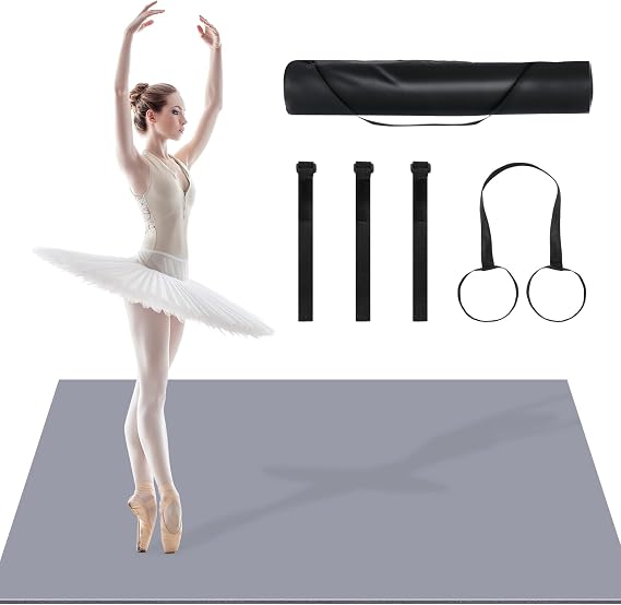 Non-Slip Dance Floor, Portable PVC Workout Pad for Ballet Pilates- Perfect for Home Dance