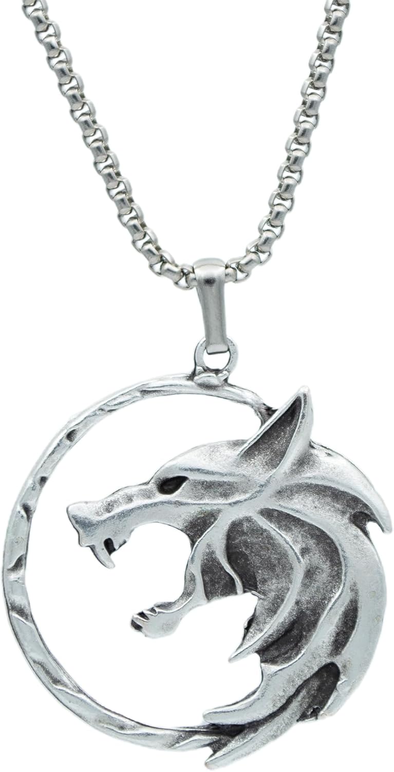 Witcher Knitted Chain Necklace - Silver Plated - Mens Womens Necklace - No:1571