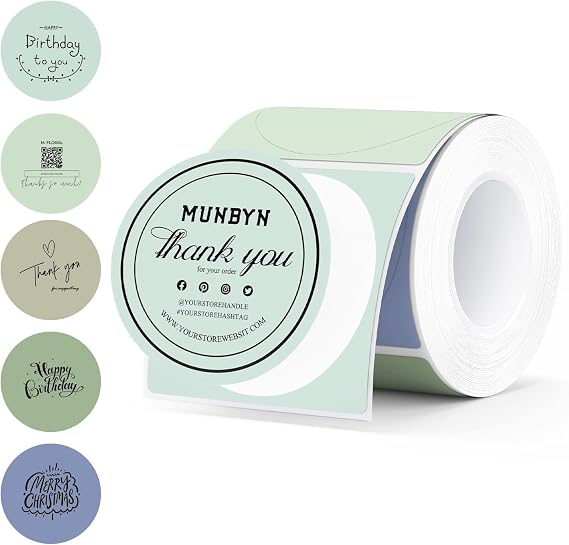 MUNBYN 50x50mm Circle Thermal Labels for Candle, 150 Sheets/1 Roll