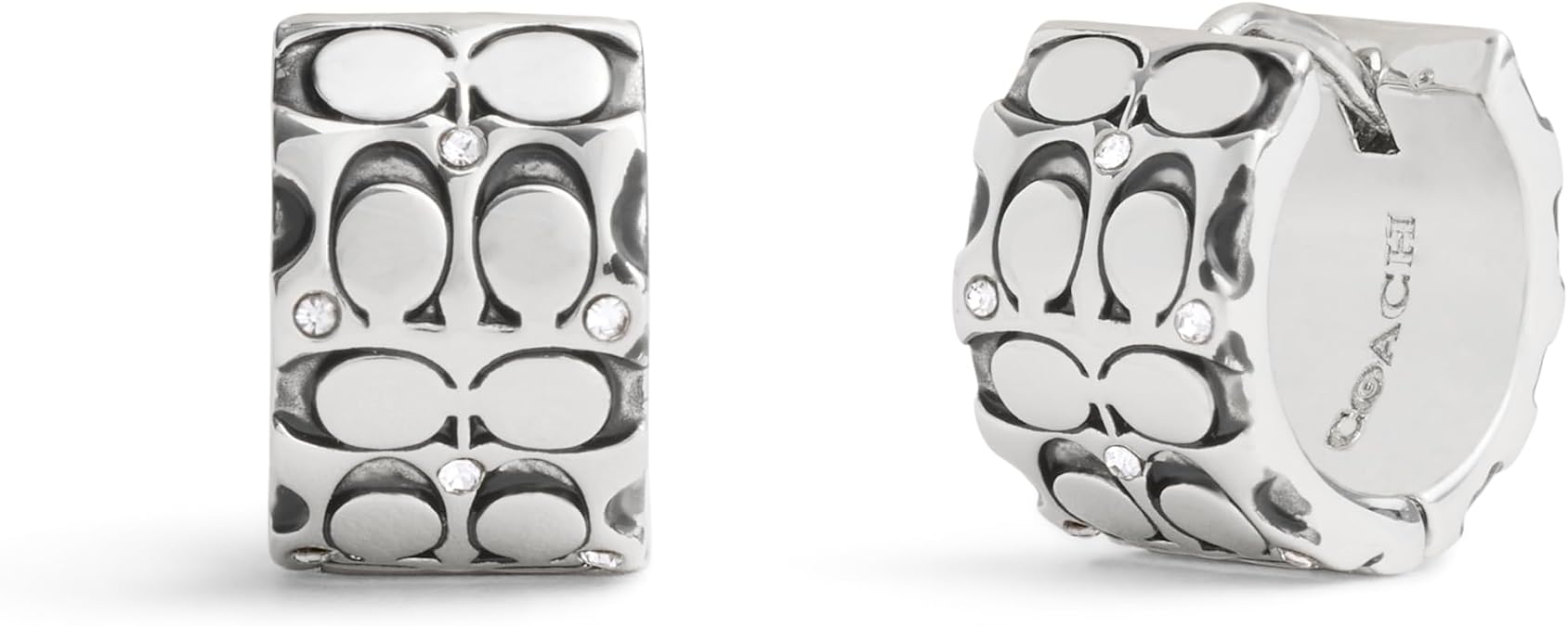 COACH Quilted C Huggie Earrings
