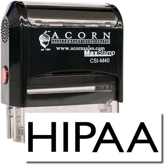 Medical Billing Stamp - Large Self-Inking HIPAA Compliant Stamp with Red Ink, Ideal for Health Information Technicians, 7/8 x 2-1/4, Red Ink HIPAA Stamp for Efficient Medical Documentation