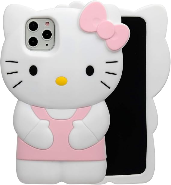 Cartoon Case for iPhone 16 Pro Max 6.9" 2024, Fashion Cute 3D Cute Kitty Kawaii Soft Silicone Animal tective Gel Shockof Gel Back Cover for Kids Women Girls Boys (Light Pink)
