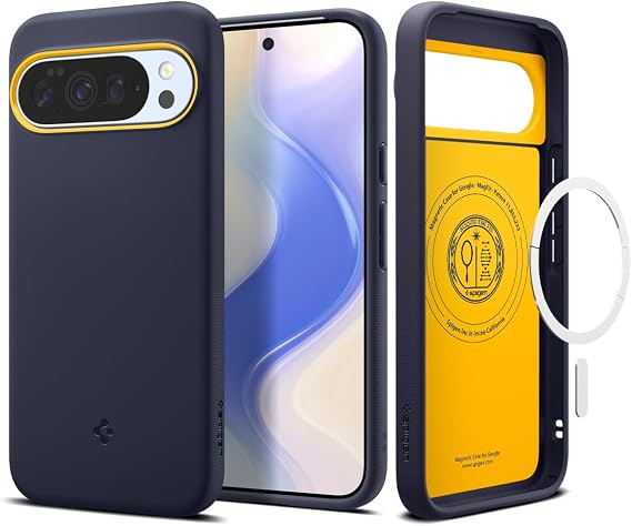 Spigen Nano Pop MagFit for Pixel 10 Pro XL Case, Blueberry Navy | Compatible with MagSafe, Extra Dot-Pattern Side Grip, Air Cushion Technology, Military-Grade Drop Protection