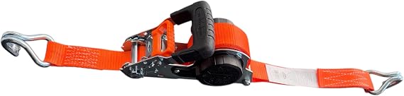 Retractable Self-Lock Ratchet Straps 1-Pack - 1.5 Inch x 16 Feet (4,000lb Break Strength) - Heavy Duty Auto Self Retracting Tie Down Straps for Truck, Cargo Trailer, Motorcycle and More