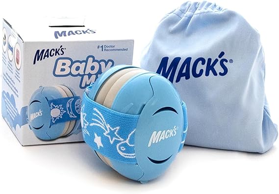 Mack's Baby Muffs | Baby Ear Muffs Noise Protection | High NRR | Noise Cancelling Headphones for Babies & Toddlers (Blue)