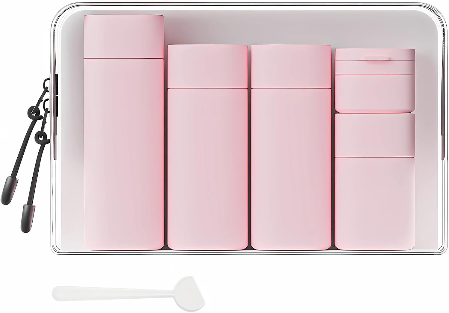 Travel Bottles for Toiletries, 5 Pack Travel Size Containers, TSA Approved Leak Proof - Silicone Toiletry Containers with Clear Bag for Shampoo, Conditioner & Lotion, Travel Essentials, Pink