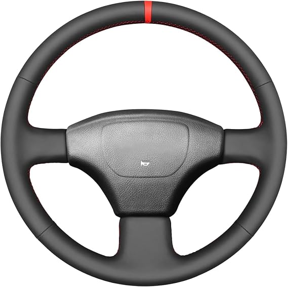 Custom Hand Stitched Black Genuine Leather OEM Steering Wheel Cover for Toyota Landcruiser 80 Series 1990-1997 Interior Accessories