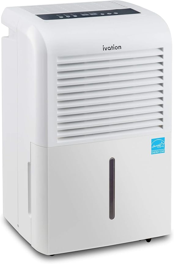Ivation 4,500 Sq Ft Smart Wi-Fi Energy Star Dehumidifier with App, Continuous Drain Hose Connector, Programmable Humidity, 2.25 Gal Reservoir for Medium and Large Rooms (4,500 Sq Ft With Pump)
