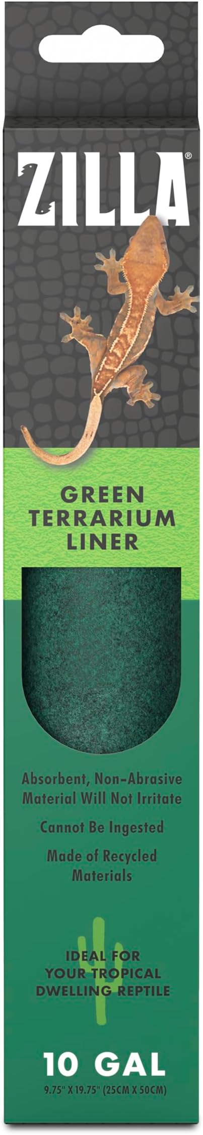Zilla Reptile Carpet Terrarium Floor Liner, Green, 10G, 9.75 x 19.75