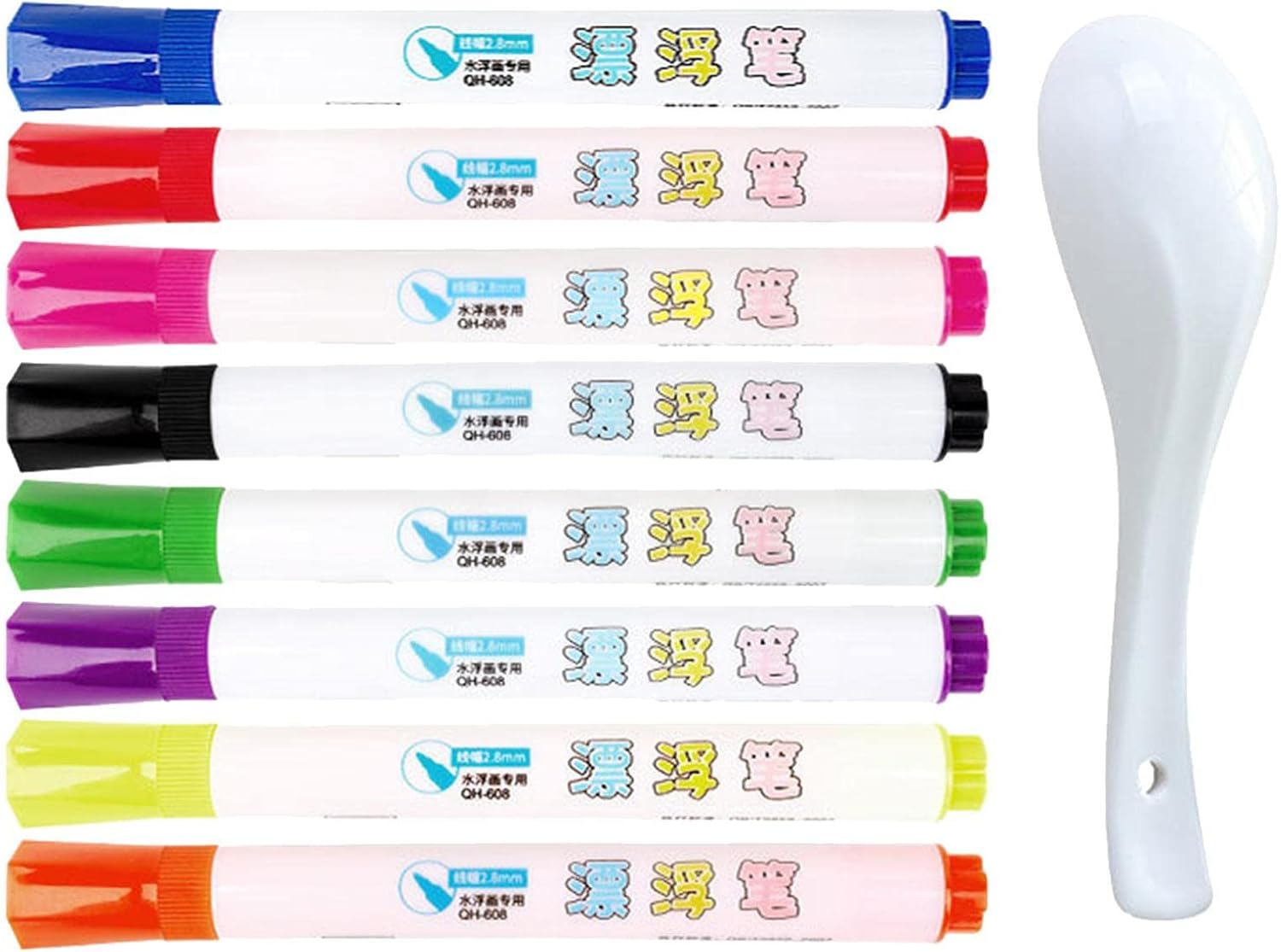 AR Magical Water Floating Pen, 812 Colors Magic Doodle Drawing Pen with Spoon, High Capacity Magic Floating Pen Erasing Drawing PenWhiteboard Marker Pens, Erasable Doodle Water Floating Pens