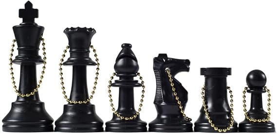Wholesale Chess - Chess Pieces Keychain Set (Black)