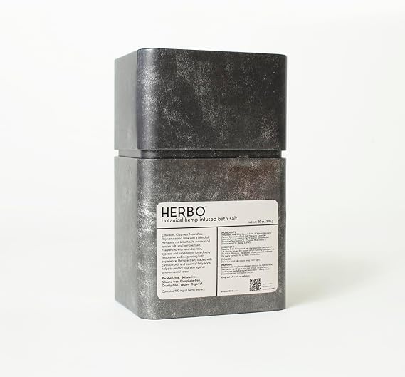 Herbo Natural Bath Salts - Organic Moisturizing Epsom Salt Bath Soak for Women & Men - Sweet Rose, Lavender, Sandalwood Fragrance, 20 oz