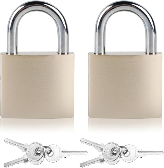 2 Pcs Keyed Alike Padlocks with Keys, 38mm Heavy Duty Padlock with Key