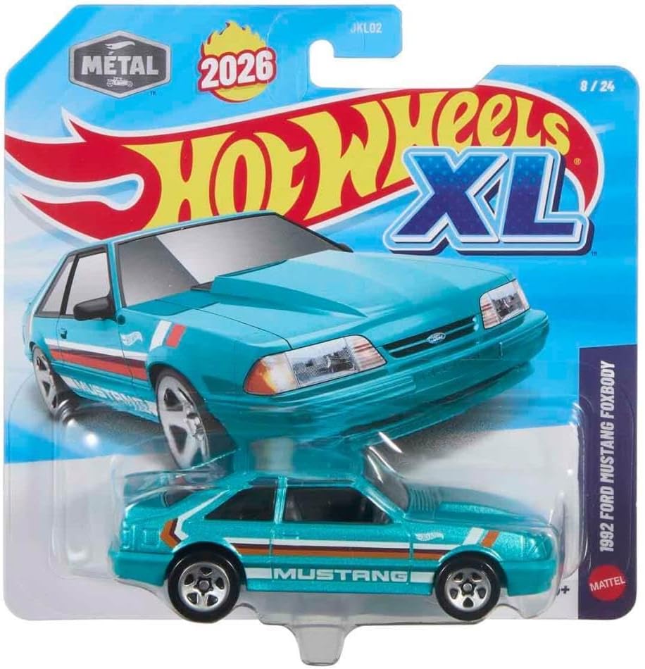 Hot Wheels XL Diecast 1:43 1992 FORD MUSTANG FOXBODY JKL05-JKL02