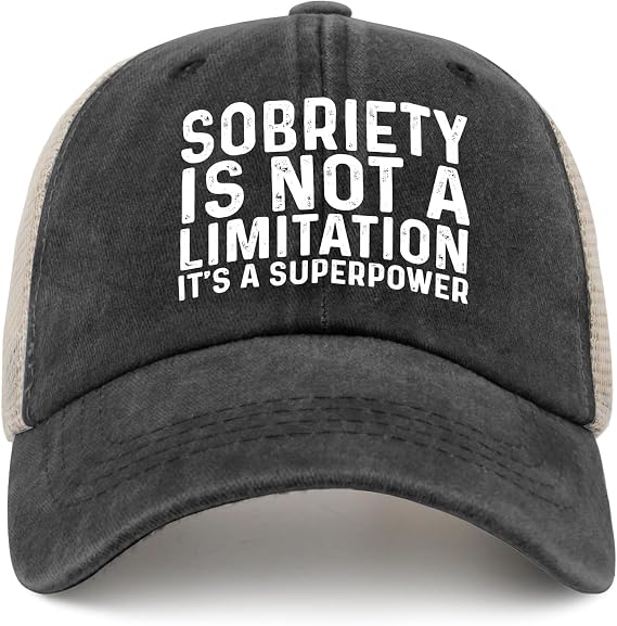 Sobriety is NOT A LIMITATION It's A Superpower Hat Trucker Hat Men Funny Mesh Baseball Cap for Summer