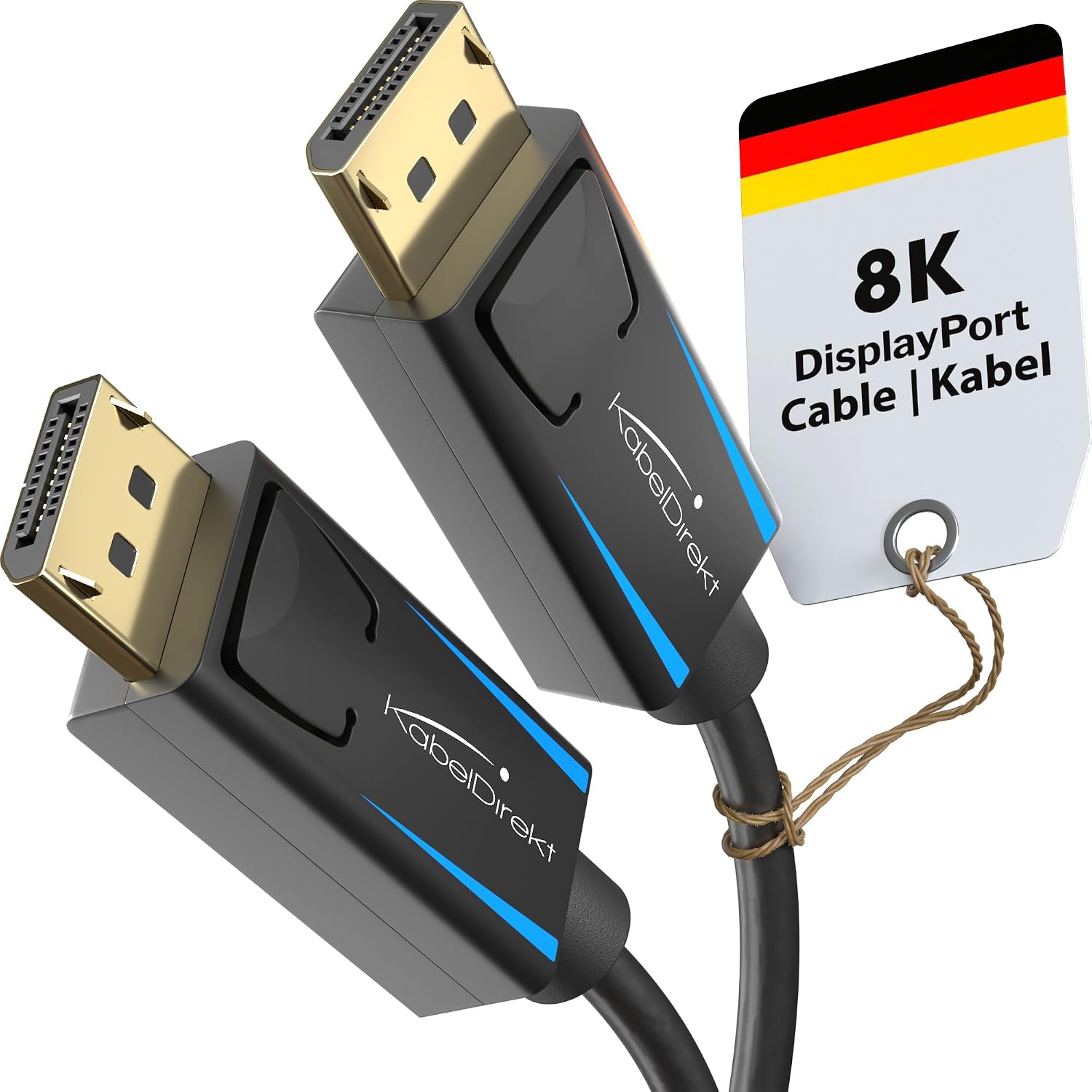 KabelDirekt - 8K  60Hz DisplayPort Cable 1.4-1 m - Gaming computerslaptops, 4K  8K gaming monitors and an ultra-fast 144Hz165Hz240Hz backlash-free shielded DP cable