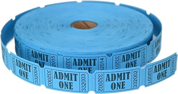L LIKED 2000 Blue Raffle Tickets with Perforations and Consecutive Numbers