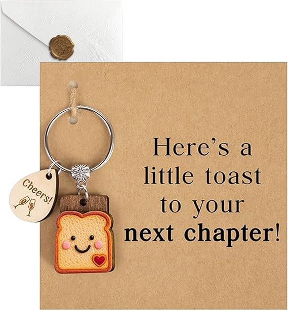 Congratulations Gifts & Good Luck Keyring for Women, New Beginnings Present, Leaving Gift for Colleagues, Divorce Keepsake, Birthday Keyring Graduation Gift for Her