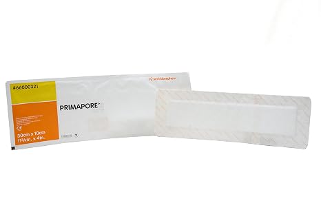 Smith+Nephew Primapore Adhesive Non-Woven Wound Dressing, 11 3/4 x 4", Sterile, 66000321 (20 Count)